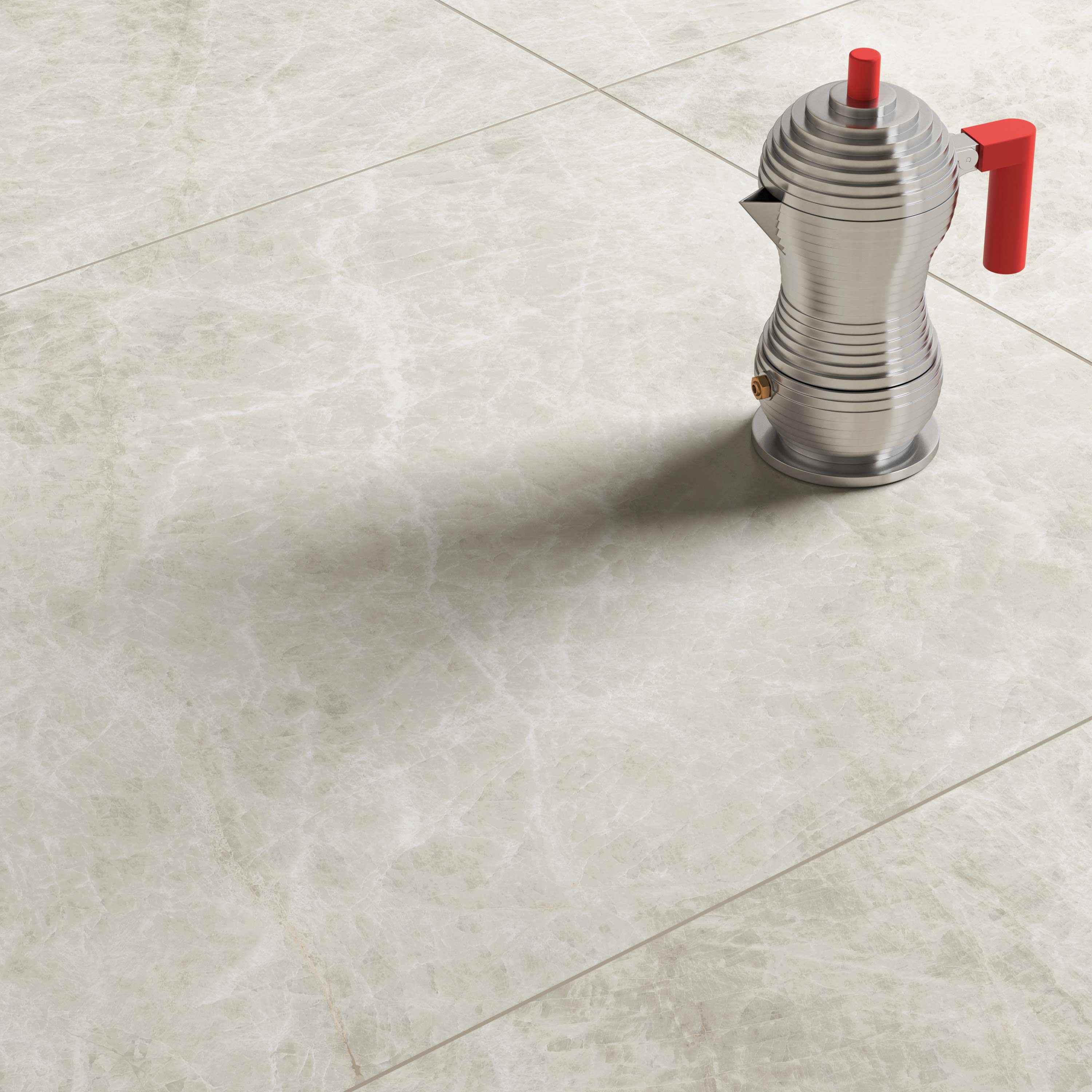 Керамогранит с эффектом Тадж Махал в светлом интерьере